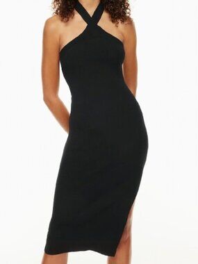 Wilfred Cayenne Halter Dress Black Size 2XS